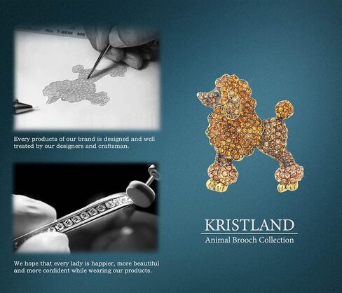 Fashion Cute Poodle Dog Brooch for Women Colorful Full Crystals Rhinestones Animal Pet Corsage Lapel Pin Birthday Gift Party in Saudi Arabia