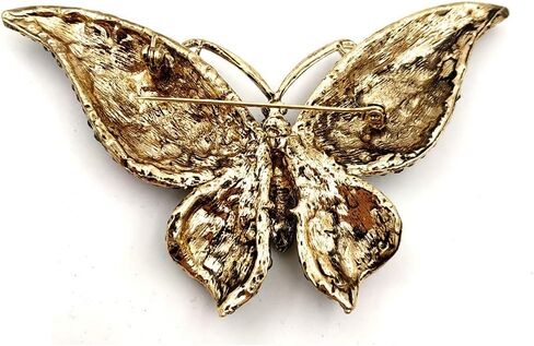 Vintage Turquoise Green Accent Multicolored Crystal Large Butterfly Brooch Statement Pin Insect Jewelry in Saudi Arabia