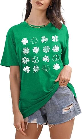 St.Patrick's Day Shirt for Women Shamrock T Shirt Lucky Clover Love Heart Graphic Shirts St.Patrick's Day Gift Tee Tops in Saudi Arabia
