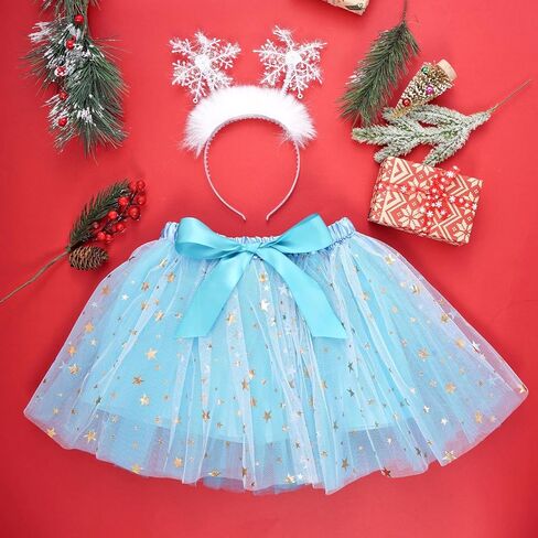 عيد الميلاد بريق ندفة الثلج عقال الأزرق سباركلي ستار توتو تنورة عيد الميلاد اللباس زي مجموعة عيد الميلاد حزب ندفة الثلج موضوع حزب تأثيري حلي الملحقات in Kuwait