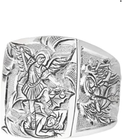 Cuistonelf خاتم الملاك للرجال، خاتم أجنحة الملاك، خاتم سيف الملاك، خاتم سانت مايكل القديم، خاتم هيب هوب لراكبي الدراجات النارية للرجال، خاتم ملاك من الأساطير اليونانية القديمة، هدية إكسسوارات عيد الأب in Kuwait