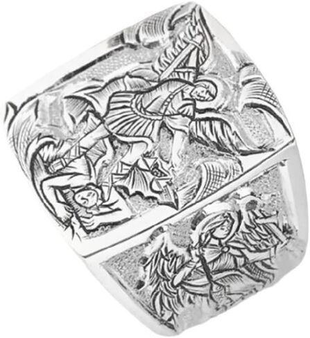 Cuistonelf خاتم الملاك للرجال، خاتم أجنحة الملاك، خاتم سيف الملاك، خاتم سانت مايكل القديم، خاتم هيب هوب لراكبي الدراجات النارية للرجال، خاتم ملاك من الأساطير اليونانية القديمة، هدية إكسسوارات عيد الأب in Kuwait