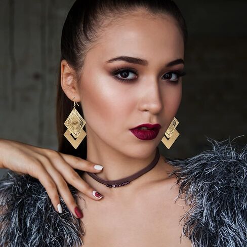 12 Pairs الذهب قطرة استرخى أقراط للنساء موضة كبيرة تتدلى بوهيميا خمر بيان دائري طقم من الحلقان بوهو مجوهرات الأزياء in Kuwait