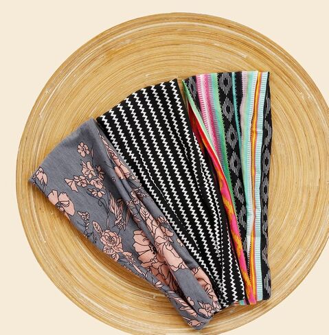 AKTVSHOW Headbands for Women Short Hair Elastic Hair Bands for Women's Hair Workout Sports Yoga Exercise Hair Accessories Wide Thick Sweat Headbands 12 Pack in Saudi Arabia