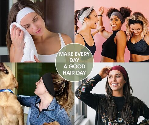 AKTVSHOW Headbands for Women Short Hair Elastic Hair Bands for Women's Hair Workout Sports Yoga Exercise Hair Accessories Wide Thick Sweat Headbands 12 Pack in Saudi Arabia