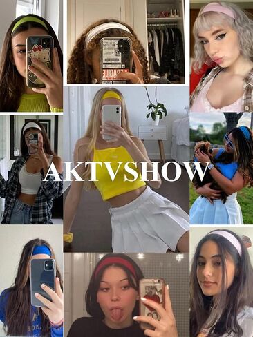 AKTVSHOW Headbands for Women Short Hair Elastic Hair Bands for Women's Hair Workout Sports Yoga Exercise Hair Accessories Wide Thick Sweat Headbands 12 Pack in Saudi Arabia