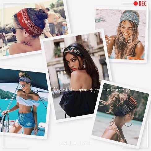 AKTVSHOW Headbands for Women Short Hair Elastic Hair Bands for Women's Hair Workout Sports Yoga Exercise Hair Accessories Wide Thick Sweat Headbands 12 Pack in Saudi Arabia