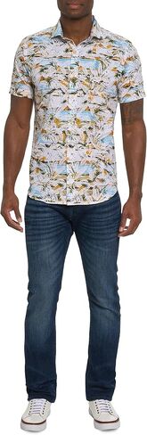 Robert Graham Men's Cedarhurst Short-Sleeve Woven Shirt, Multi, X-Large in Saudi Arabia
