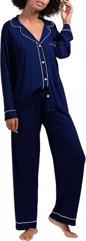 SWOMOG Women Pajamas Set Long Sleeve Pjs Set Soft Pj Button-Down Loungewear Set with Pockets Comfy Lounge Sets in Saudi Arabia
