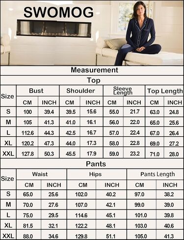 SWOMOG Women Pajamas Set Long Sleeve Pjs Set Soft Pj Button-Down Loungewear Set with Pockets Comfy Lounge Sets in Saudi Arabia