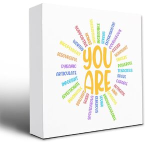 You Are Sun Inspirational Quote Desk Decor,Back To School, Thanksgiving Decorations, Wooden Plaque Sign Box Sign for Home Office Table Shelf 5x5 Inches.(007)