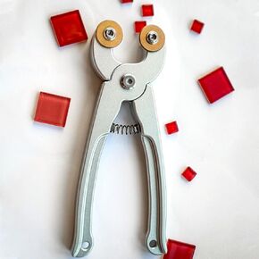Glass & Ceramic Tile Nippers, Heavy Duty Wheeled Mosaic Glass Nippers, 7 Inch Tile Cutter Pliers Metal texture handle, Shapping Plier, Nipper Cutting Tools