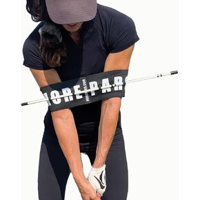 MORE PARS Arm Band with Mini-Rods | Swing Connection Training Aid | Trains Backswing & Downswing | Swing Plane Indicators | Easy Alignment