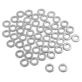 Bivethoi 100 Pcs 304 Stainless Steel Flat Washers - 1/4" Outside Diameter, 0.5mm Thickness - Fender Flat Washer for Screws Bolts (M3*7mm*0.5mm)