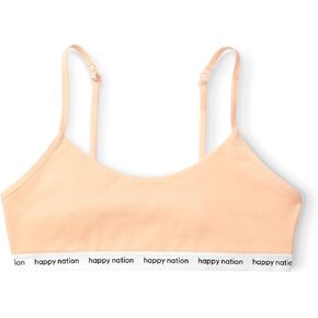 Happy Nation Girls Comfy Cotton Logo Scoop Neck Bra