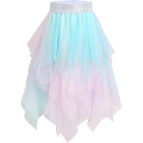 Tutu Skirt Layered Tulle Multicolored Princess Ballet Dance Dress for Girls Kid Toddler Child