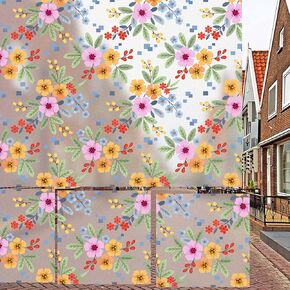 Window Privacy Film Frosted Glass Opaque Self Adhesive, Removable Low Adhesive Decorative Glass Sticker, Pre Cut Square Tiles (10 Tiles, 12"x12" Each) (004_FC)