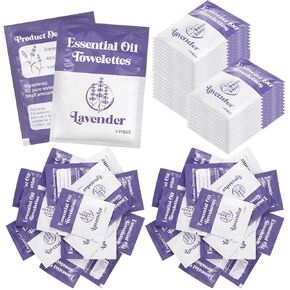 200 Pcs Essential Oil Wipes Wet Wipes Hand Wipes Individually Wrapped Wipes Bulk Single Use for Travel Clean Hands Sensitive Skin Backpacking Hypoallergenic Wipes Camping(Lavender)