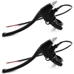 1Pair Electric Bicycle Brake Lever with Reflector Mounting Hole Aluminium Allo E-Bike Brake Handle Scooter Parts Grips Handlebar