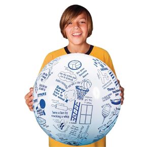 S&S Worldwide Toss 'n Talk-about Movement Ball. Beach Ball Style Ball, 24" Flat Diameter. Printed with Instructions for 80 Range of Motion and Simple Movement Activity.