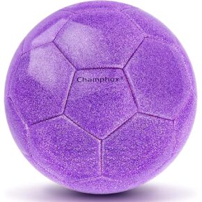 Size 2 Soccer Ball Glitter Purple, Girls Soccer Ball Size 2, Size 2 Soccer Ball, Sparkly Soccer Ball, Toddlers Kids Outdoors Recreation Ball for Girls Birthday Christmas Soccer Gifts