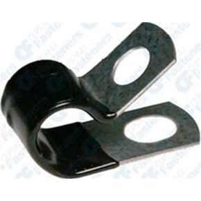 25 Closed Clamps 1/4" - Galvanized Vinyl Coated