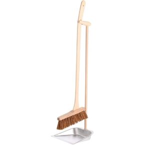 Esschert Standing Dust Pan and Broom, Metal, Wood
