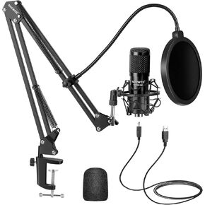 Neewer Upgraded USB Microphone Kit with 25mm Large Capsule, 192KHZ/24BIT Plug & Play Cardioid Podcast Condenser Mic with Pro Sound Chipset for Home/Studio Recording, Gaming, Streaming(NW-8000-USB) in Saudi Arabia