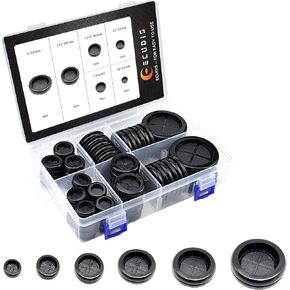 60 Pcs 6 Sizes Rubber Grommet for Wiring, Double Sided Round Rubber Hole Plug for Cable Firewall Wire Protection, Drill Hole 2'', 1-1/2'', 1-3/16'', 1'', 4/5'', 5/8''