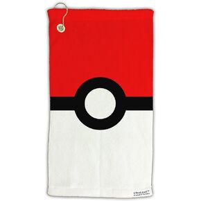 Sporty Red and White Circle Micro Terry Gromet Golf Towel 15" x 22" All Over Print