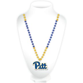 Rico Industries NCAA Pittsburgh Panthers Team Logo Mardi Gras Style Beads, Blue, 3 x 24-"