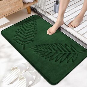 Bath Mat Washable 24" x 16" Super Absorbent Bathroom Rugs Soft Memory Foam Bath Mat Quick Dry Non-Slip Bathroom Carpet for Bedroom Shower and Tub, Black