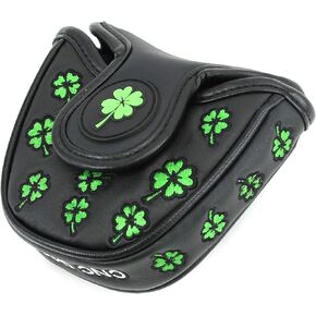 Lucky Clover Black MALLET Putter Cover Headcover For Scotty Cameron Taylormade Odyssey 2ball