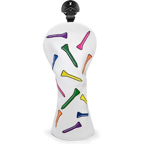 Barudan Golf Fairway Wood Head Cover Headcover, Colorful Tees Golf Fairway Cover Interchangeable # 3 4 5 7 X Fairway Head Cover Golf Protective Case