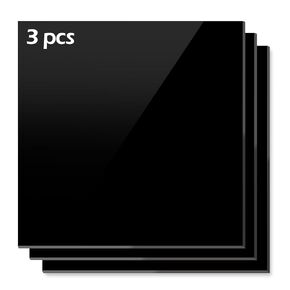 JINMURY 3 Pack 12" x 12" Black Acrylic Sheets 1/8" Thick (3mm) Cast Acrylic Plexiglass Sheets Black Plastic Sheets for Sign, Laser Engraving and Cutting, Crafting, DIY Display Projects