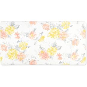 Martha Stewart Amber Floral Daisy Stripe Reverisble Water Resistant Kitchen Mat, Yellow/Coral, 20"x39" in Saudi Arabia