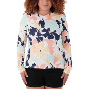 Hang Ten Womens Long Sleeve Rashguard (Caribbean Sea