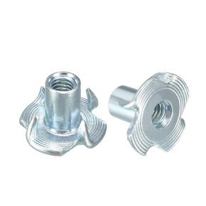 uxcell M4 4 Pronged Tee Nut T-Nut for Table Legs Rock Climbing Wall Woodwork Holds Wood Cabinetry 100Pcs