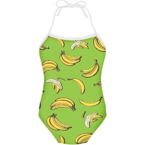 Girls Swimsuit One Piece Quick Dry Halter Swimwear for Girls Bathing Suit Cute Birthday Gift