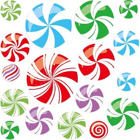 36 Peppermint Floor Decals Colorful Peppermint Stickers for Valentine Candy Party Decoration Supply