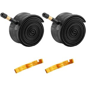 2 Pcs 26 Inch Bike Tubes 26x2.3/2.4 AV48mm Schrader Valve Compatible with 26x2.3/2.35/2.4 Mountain Bike Tires with 2 Bike Tire Levers