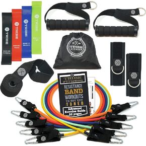 TRIBE Resistance Bands Set with Loop Bands I Bands for Men&Women with Workout Bands, Loop Bands, Handles, Door Anchor, Ankle Strap, Exercise eBook I Resistance Training Fitness EquipMen&Women