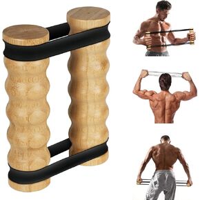 تمرين ريب ستيك - تدريب المقاومة والقوة، جهاز ريب ستيك لتمرين الجزء العلوي من الجسم، صالة الألعاب الرياضية المنزلية، أشرطة مقاومة قابلة للتعديل بمقابض خشبية، معدات تمارين محمولة، صديقة للمفاصل in Kuwait