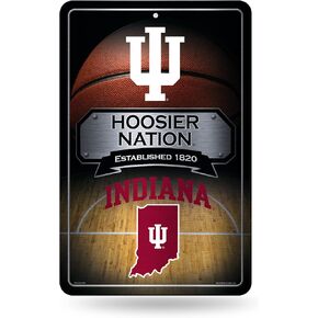 Rico Industries NCAA Indiana Hoosiers Large Metal Sign 11" x 17" Large Metal Home Décor Sign