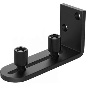 WINSOON New Sliding Barn Door Floor Guides Adjustable Stay Roller Hardware Kit,Smooth Ball Bearings,Flat Bottom Design,Flush with Floor, Wall Mount Roller Guide for Small Space,Black