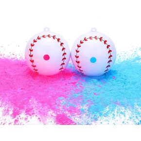 2 Pack Gender Reveal Baseball Pink & Blue Exploding Powder Baseballs - for Baseball Lovers to Celebrate Their Gender Reveal