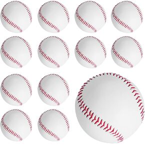 Baseball, 12 Pack Standard Size Practice Baseballs, Unmarked & Leather Covered Training Ball for Kids Adult League Play Pitching Hitting Batting Gifts