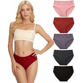 Women Cotton Underwear Bikini Panties Lace Soft Hipster Panty Ladies Stretch Full Briefs