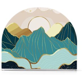 Napkin Holder, Gold Mountain Landscape Napkin Holder for Table Standing Napkin Holders for Table, Kitchen & Dining Room Decor