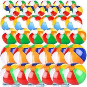 Aodaer 36 Pack Inflatable Beach Balls Swimming Pool Balls 5 9 12 Inches Beach Pool Party Favors for Kids and Adults Summer Water Games Toys and Party Supplies